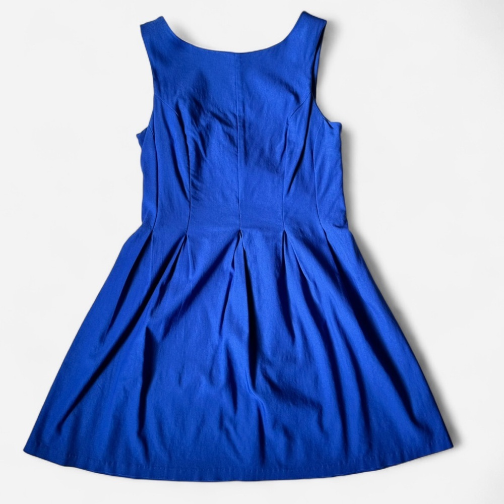 Blue Sleeveless A-line Midi Dress